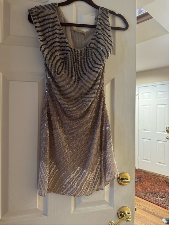 Alice + Olivia Dresses & Skirts - Alice + Olivia gold Sequin Cowl Neck Mini Dress